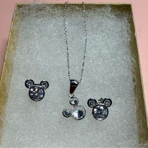 14k Mickey Earring and Necklace Set